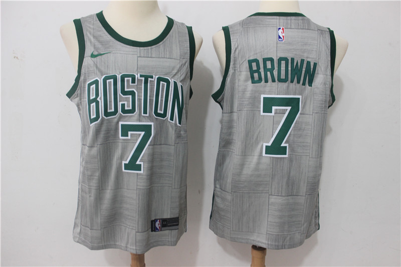 Men Boston Celtics #7 Brown Grey Game Nike NBA Jerseys